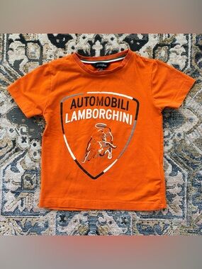 Lamborghini Orange Kids Polo with Tricolor Trim